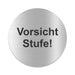 Blacked LaserTEC Leitsysteme - Acryl Schild - Rund 10 cm Durchmesser - Selbstklebend - Silber gebürstet - Metall-Optik - UV beständig - Für Innen und Außen (Achtung)