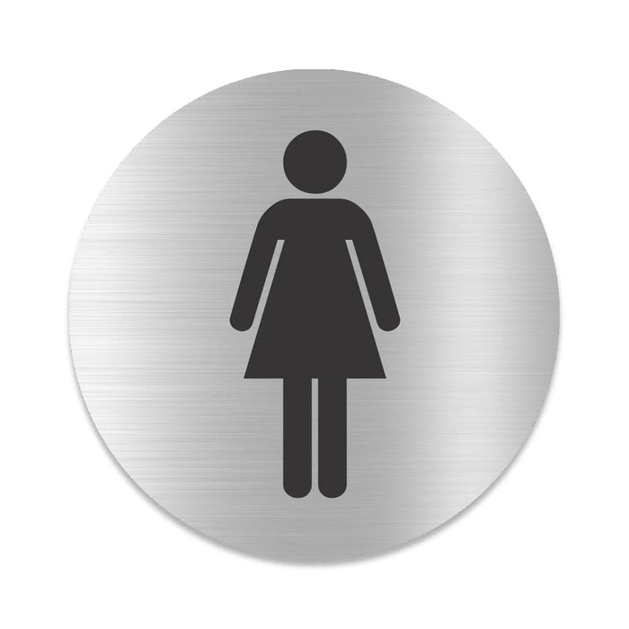 Blacked LaserTEC Leitsysteme - Acryl Schild - Rund 10 cm Durchmesser - Selbstklebend - Silber gebürstet - Metall-Optik - UV beständig - Für Innen und Außen (Achtung)