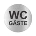 Blacked LaserTEC Leitsysteme - Acryl Schild - Rund 10 cm Durchmesser - Selbstklebend - Silber gebürstet - Metall-Optik - UV beständig - Für Innen und Außen (Achtung)