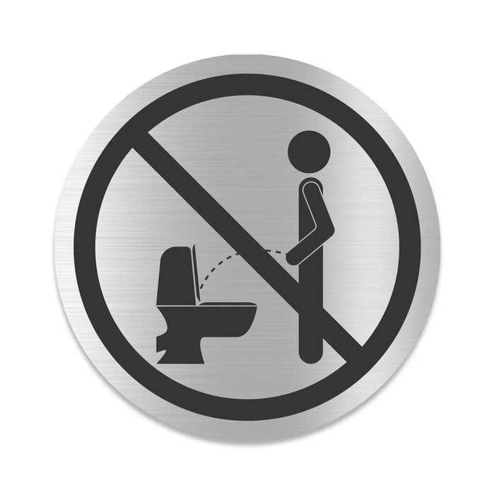 Blacked LaserTEC Leitsysteme - Acryl Schild - Rund 10 cm Durchmesser - Selbstklebend - Silber gebürstet - Metall-Optik - UV beständig - Für Innen und Außen (Achtung)