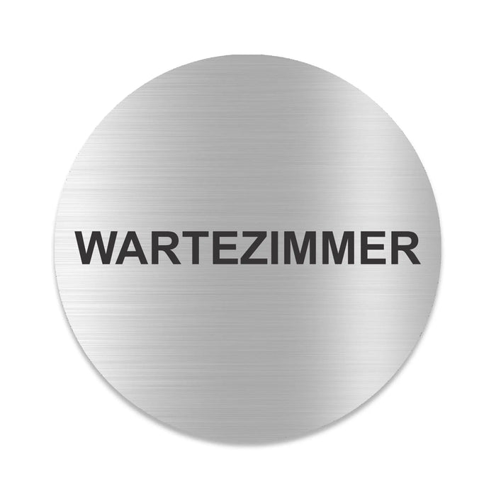 Blacked LaserTEC Leitsysteme - Acryl Schild - Rund 10 cm Durchmesser - Selbstklebend - Silber gebürstet - Metall-Optik - UV beständig - Für Innen und Außen (Achtung)