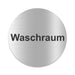 Blacked LaserTEC Leitsysteme - Acryl Schild - Rund 10 cm Durchmesser - Selbstklebend - Silber gebürstet - Metall-Optik - UV beständig - Für Innen und Außen (Achtung)