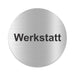 Blacked LaserTEC Leitsysteme - Acryl Schild - Rund 10 cm Durchmesser - Selbstklebend - Silber gebürstet - Metall-Optik - UV beständig - Für Innen und Außen (Achtung)