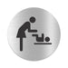 Blacked LaserTEC Leitsysteme - Acryl Schild - Rund 10 cm Durchmesser - Selbstklebend - Silber gebürstet - Metall-Optik - UV beständig - Für Innen und Außen (Achtung)