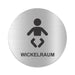 Blacked LaserTEC Leitsysteme - Acryl Schild - Rund 10 cm Durchmesser - Selbstklebend - Silber gebürstet - Metall-Optik - UV beständig - Für Innen und Außen (Achtung)