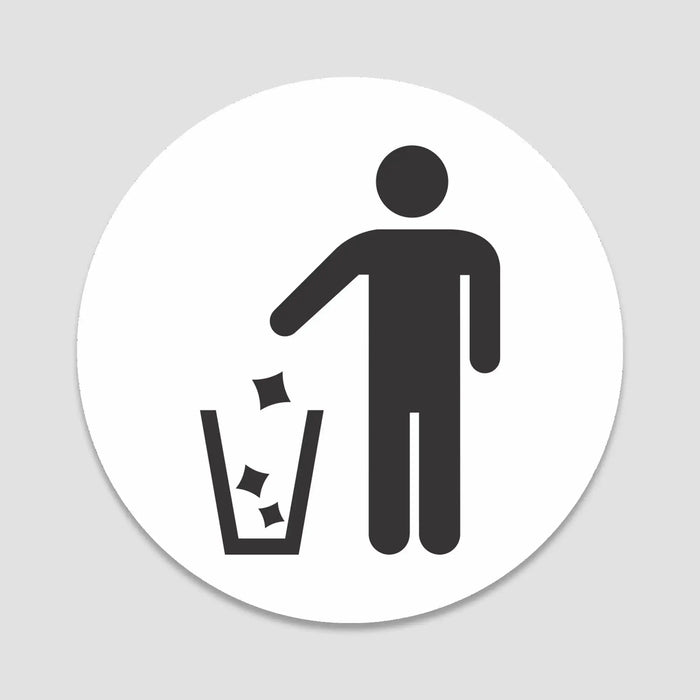 Blacked LaserTEC Leitsysteme - Acryl Schild - Rund 10 cm Durchmesser - Selbstklebend - Weiß Matt - UV beständig - Für Innen und Außen (Achtung)