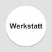 Blacked LaserTEC Leitsysteme - Acryl Schild - Rund 10 cm Durchmesser - Selbstklebend - Weiß Matt - UV beständig - Für Innen und Außen (Achtung)