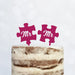 Cake Topper Puzzle, Mr & Mrs, Mr & Mr, Mrs & Mrs, Hochzeit, Verlobung, Acryl/Holz, Tortenstecker, Tortenfigur, Tortendeko, Hochzeitstorte, Herr und Frau, Tortenständer (Beere, Mr & Mr)