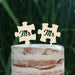 Cake Topper Puzzle, Mr & Mrs, Mr & Mr, Mrs & Mrs, Hochzeit, Verlobung, Acryl/Holz, Tortenstecker, Tortenfigur, Tortendeko, Hochzeitstorte, Herr und Frau, Tortenständer (Beere, Mr & Mr)