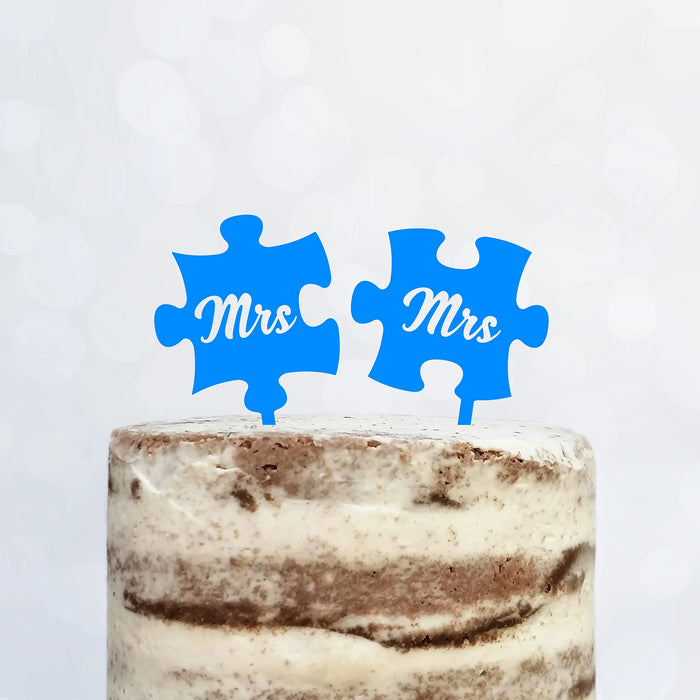Cake Topper Puzzle, Mr & Mrs, Mr & Mr, Mrs & Mrs, Hochzeit, Verlobung, Acryl/Holz, Tortenstecker, Tortenfigur, Tortendeko, Hochzeitstorte, Herr und Frau, Tortenständer (Beere, Mr & Mr)