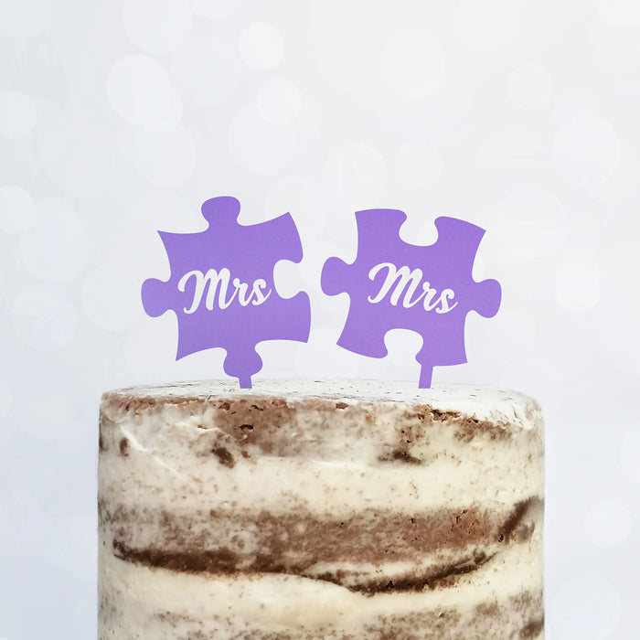Cake Topper Puzzle, Mr & Mrs, Mr & Mr, Mrs & Mrs, Hochzeit, Verlobung, Acryl/Holz, Tortenstecker, Tortenfigur, Tortendeko, Hochzeitstorte, Herr und Frau, Tortenständer (Beere, Mr & Mr)