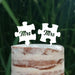 Cake Topper Puzzle, Mr & Mrs, Mr & Mr, Mrs & Mrs, Hochzeit, Verlobung, Acryl/Holz, Tortenstecker, Tortenfigur, Tortendeko, Hochzeitstorte, Herr und Frau, Tortenständer (Beere, Mr & Mr)