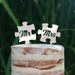 Cake Topper Puzzle, Mr & Mrs, Mr & Mr, Mrs & Mrs, Hochzeit, Verlobung, Acryl/Holz, Tortenstecker, Tortenfigur, Tortendeko, Hochzeitstorte, Herr und Frau, Tortenständer (Beere, Mr & Mr)