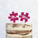 Cake Topper Puzzle, Mr & Mrs, Mr & Mr, Mrs & Mrs, Hochzeit, Verlobung, Acryl/Holz, Tortenstecker, Tortenfigur, Tortendeko, Hochzeitstorte, Herr und Frau, Tortenständer (Beere, Mr & Mr)