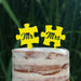 Cake Topper Puzzle, Mr & Mrs, Mr & Mr, Mrs & Mrs, Hochzeit, Verlobung, Acryl/Holz, Tortenstecker, Tortenfigur, Tortendeko, Hochzeitstorte, Herr und Frau, Tortenständer (Beere, Mr & Mr)