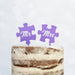 Cake Topper Puzzle, Mr & Mrs, Mr & Mr, Mrs & Mrs, Hochzeit, Verlobung, Acryl/Holz, Tortenstecker, Tortenfigur, Tortendeko, Hochzeitstorte, Herr und Frau, Tortenständer (Beere, Mr & Mr)