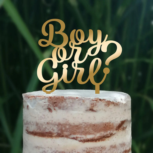 Cake Topper (Boy or Girl?) Babyparty Baby Shower Torte Deko (Beere)