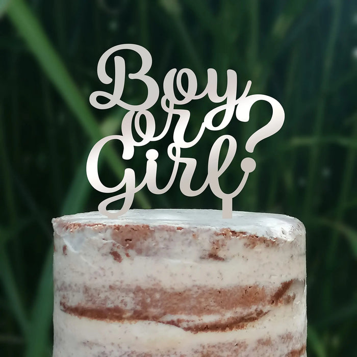 Cake Topper (Boy or Girl?) Babyparty Baby Shower Torte Deko (Beere)