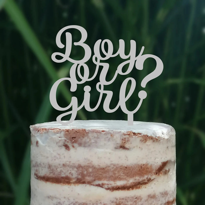 Cake Topper (Boy or Girl?) Babyparty Baby Shower Torte Deko (Beere)