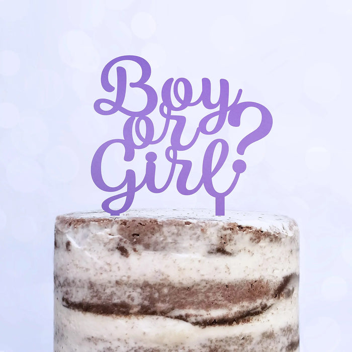 Cake Topper (Boy or Girl?) Babyparty Baby Shower Torte Deko (Beere)