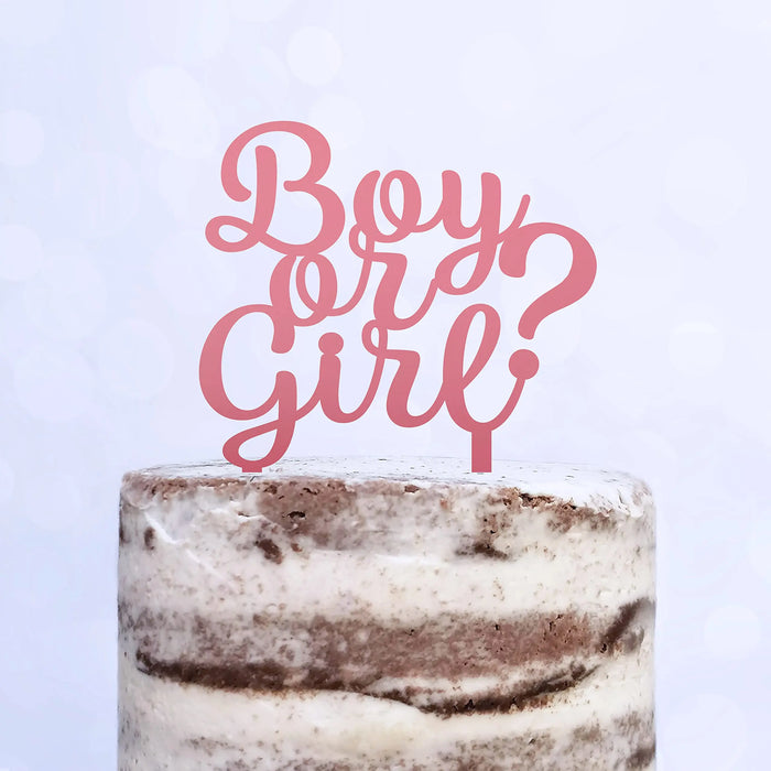 Cake Topper (Boy or Girl?) Babyparty Baby Shower Torte Deko (Beere)