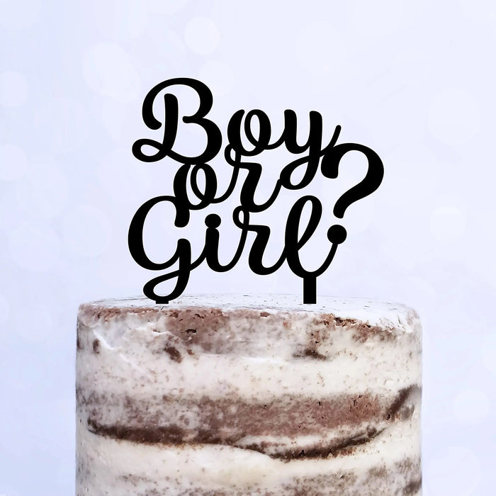 Cake Topper (Boy or Girl?) Babyparty Baby Shower Torte Deko (Beere)