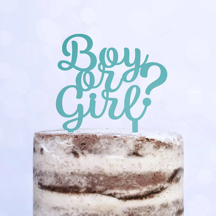 Cake Topper (Boy or Girl?) Babyparty Baby Shower Torte Deko (Beere)