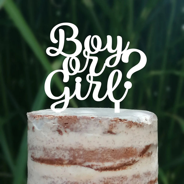 Cake Topper (Boy or Girl?) Babyparty Baby Shower Torte Deko (Beere)