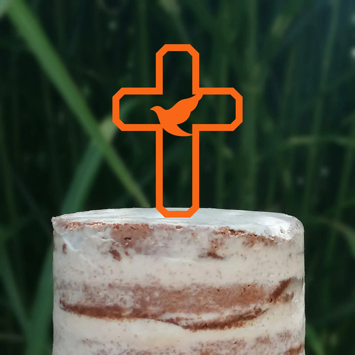 Cake Topper (Friedenstaube) Kreuz Taufe Konfirmation Kommunion Torte Kuchen Deko (Beere)