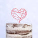 Cake Topper (Geometrisches Herz), Liebe, Love, Valentinstag, Hochzeit, Verlobung, Trauung, Acryl/Holz, Tortenstecker, Tortenfigur, Tortendeko, Hochzeitstorte, Tortenständer (Beere)