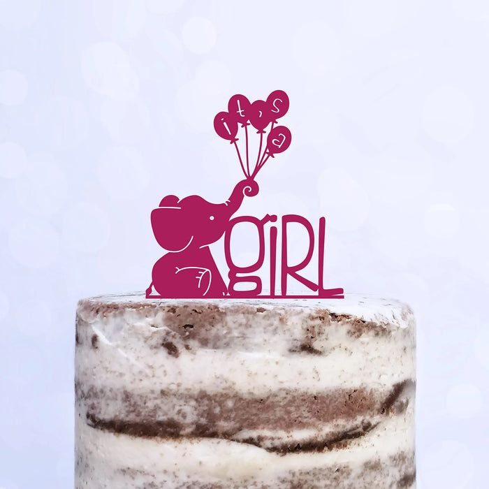 Cake Topper (It's a Girl) Mädchen Babyparty Shower Torte Deko Kuchen (Beere)