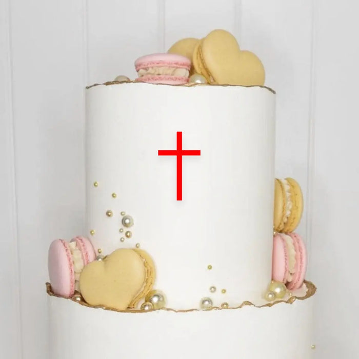 Cake Topper (Kleines Kreuz) Acryl/Holz, Taufe, Kommunion, Konfirmation, Firmung, Tortenstecker, Torte, Kuchen, Stecker, Tischdeko, Streudeko, Caketopper, Cake Board becline