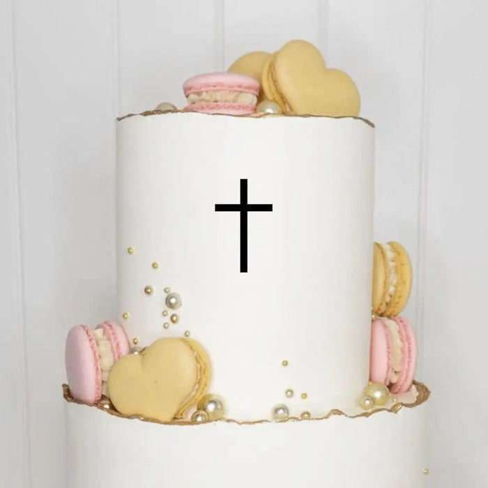 Cake Topper (Kleines Kreuz) Acryl/Holz, Taufe, Kommunion, Konfirmation, Firmung, Tortenstecker, Torte, Kuchen, Stecker, Tischdeko, Streudeko, Caketopper, Cake Board becline
