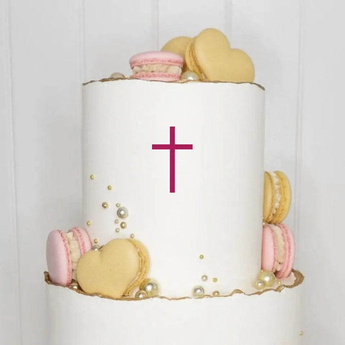 Cake Topper (Kleines Kreuz) Acryl/Holz, Taufe, Kommunion, Konfirmation, Firmung, Tortenstecker, Torte, Kuchen, Stecker, Tischdeko, Streudeko, Caketopper, Cake Board becline