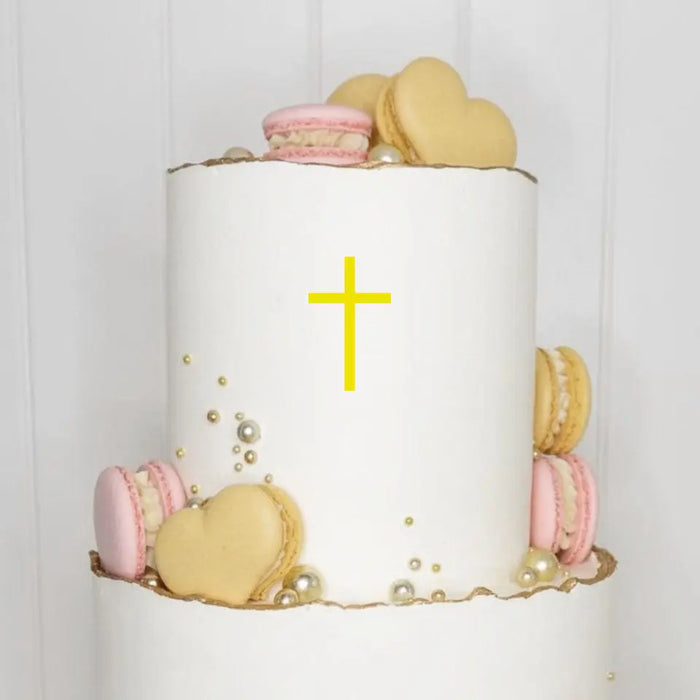 Cake Topper (Kleines Kreuz) Acryl/Holz, Taufe, Kommunion, Konfirmation, Firmung, Tortenstecker, Torte, Kuchen, Stecker, Tischdeko, Streudeko, Caketopper, Cake Board becline