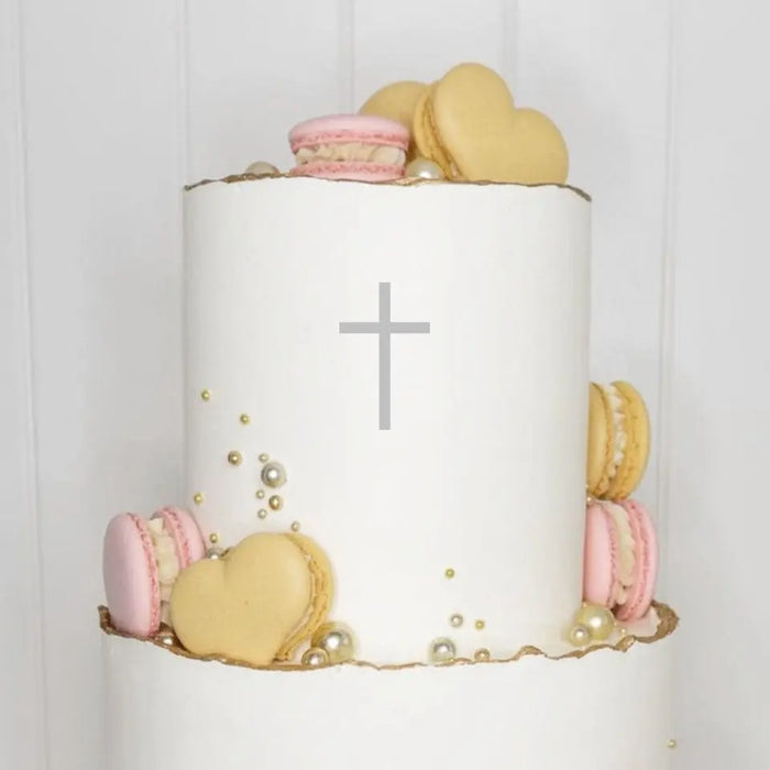 Cake Topper (Kleines Kreuz) Acryl/Holz, Taufe, Kommunion, Konfirmation, Firmung, Tortenstecker, Torte, Kuchen, Stecker, Tischdeko, Streudeko, Caketopper, Cake Board becline