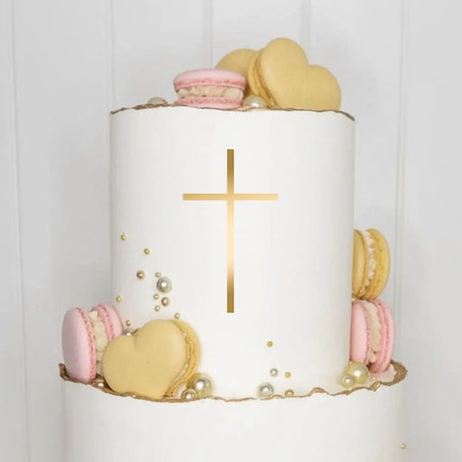 Cake Topper (Kreuz) Charm, Acryl/Holz, Taufe, Kommunion, Konfirmation, Firmung, Tortenstecker, Torte, Kuchen, Stecker, Deko, Caketopper becline