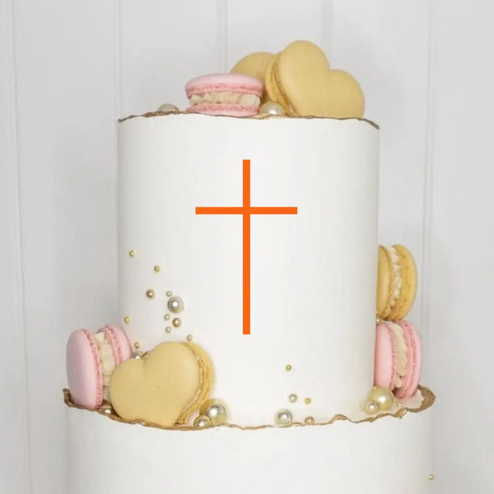 Cake Topper (Kreuz) Charm, Acryl/Holz, Taufe, Kommunion, Konfirmation, Firmung, Tortenstecker, Torte, Kuchen, Stecker, Deko, Caketopper becline