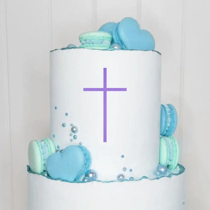 Cake Topper (Kreuz) Charm, Acryl/Holz, Taufe, Kommunion, Konfirmation, Firmung, Tortenstecker, Torte, Kuchen, Stecker, Deko, Caketopper becline