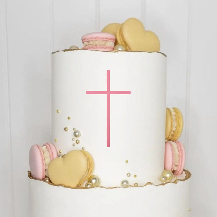 Cake Topper (Kreuz) Charm, Acryl/Holz, Taufe, Kommunion, Konfirmation, Firmung, Tortenstecker, Torte, Kuchen, Stecker, Deko, Caketopper becline