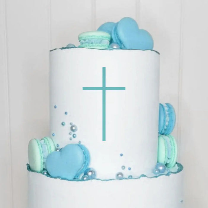 Cake Topper (Kreuz) Charm, Acryl/Holz, Taufe, Kommunion, Konfirmation, Firmung, Tortenstecker, Torte, Kuchen, Stecker, Deko, Caketopper becline