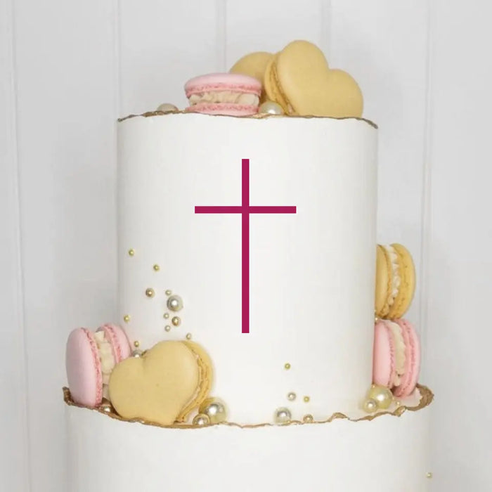 Cake Topper (Kreuz) Charm, Acryl/Holz, Taufe, Kommunion, Konfirmation, Firmung, Tortenstecker, Torte, Kuchen, Stecker, Deko, Caketopper becline