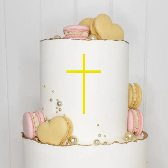 Cake Topper (Kreuz) Charm, Acryl/Holz, Taufe, Kommunion, Konfirmation, Firmung, Tortenstecker, Torte, Kuchen, Stecker, Deko, Caketopper becline