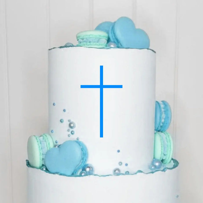 Cake Topper (Kreuz) Charm, Acryl/Holz, Taufe, Kommunion, Konfirmation, Firmung, Tortenstecker, Torte, Kuchen, Stecker, Deko, Caketopper becline