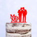 Cake Topper (Männerpaar), Mr & Mr, Hochzeit, Verlobung, Trauung, Acryl/Holz, Tortenstecker, Tortenfigur, Tortendeko, Hochzeitstorte, Mann und Mann, Herren, Gay, Schwul, Tortenständer (Beere)