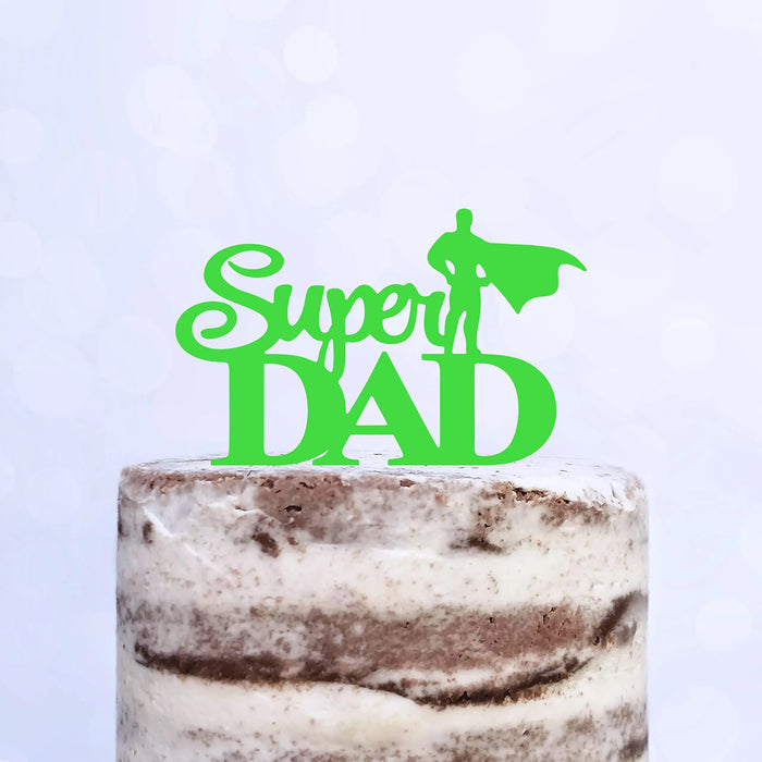 Cake Topper (Super DAD) Acryl/Holz, Tortenstecker, Tortenfigur, Tortendeko, Torte, Tortenständer, Geburtstag, Vatertag (Beere)