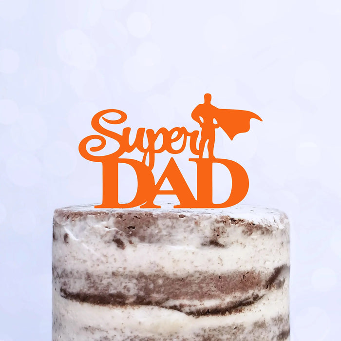 Cake Topper (Super DAD) Acryl/Holz, Tortenstecker, Tortenfigur, Tortendeko, Torte, Tortenständer, Geburtstag, Vatertag (Beere)