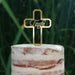 Cake Topper (Taufe) Kreuz, Acryl/Holz, Tortenstecker, Tortenfigur, Tortendeko, Torte, Kuchen, Tortenständer (Beere)
