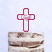 Cake Topper (Taufe) Kreuz, Acryl/Holz, Tortenstecker, Tortenfigur, Tortendeko, Torte, Kuchen, Tortenständer (Beere)