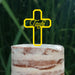 Cake Topper (Taufe) Kreuz, Acryl/Holz, Tortenstecker, Tortenfigur, Tortendeko, Torte, Kuchen, Tortenständer (Beere)